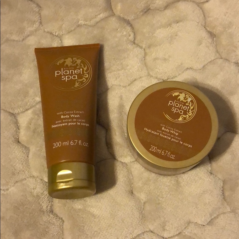 Avon Planet Spa body wash and body whip